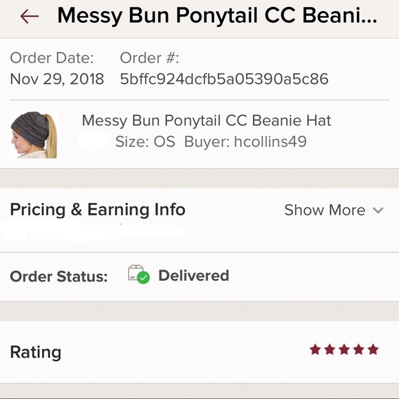 Messy Bun Ponytail CC Beanie Hat - Picture 7 of 8